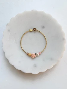 Bransoletka ze szklanych koralików ROSE